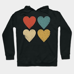 Vintage Four Heart Costume Gift Hoodie